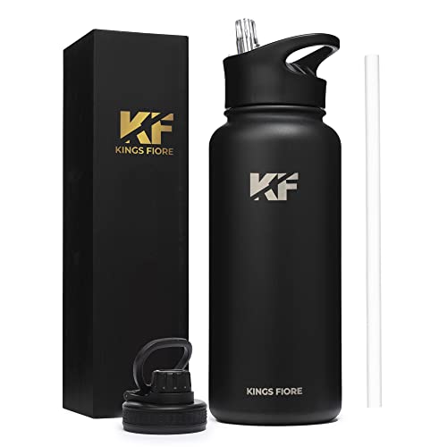 Kings Fiore Stainless Steel Water Bottle  (32 oz, Black)