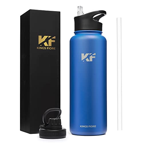 Kings Fiore Stainless Steel Water Bottle (40 oz, Blue)