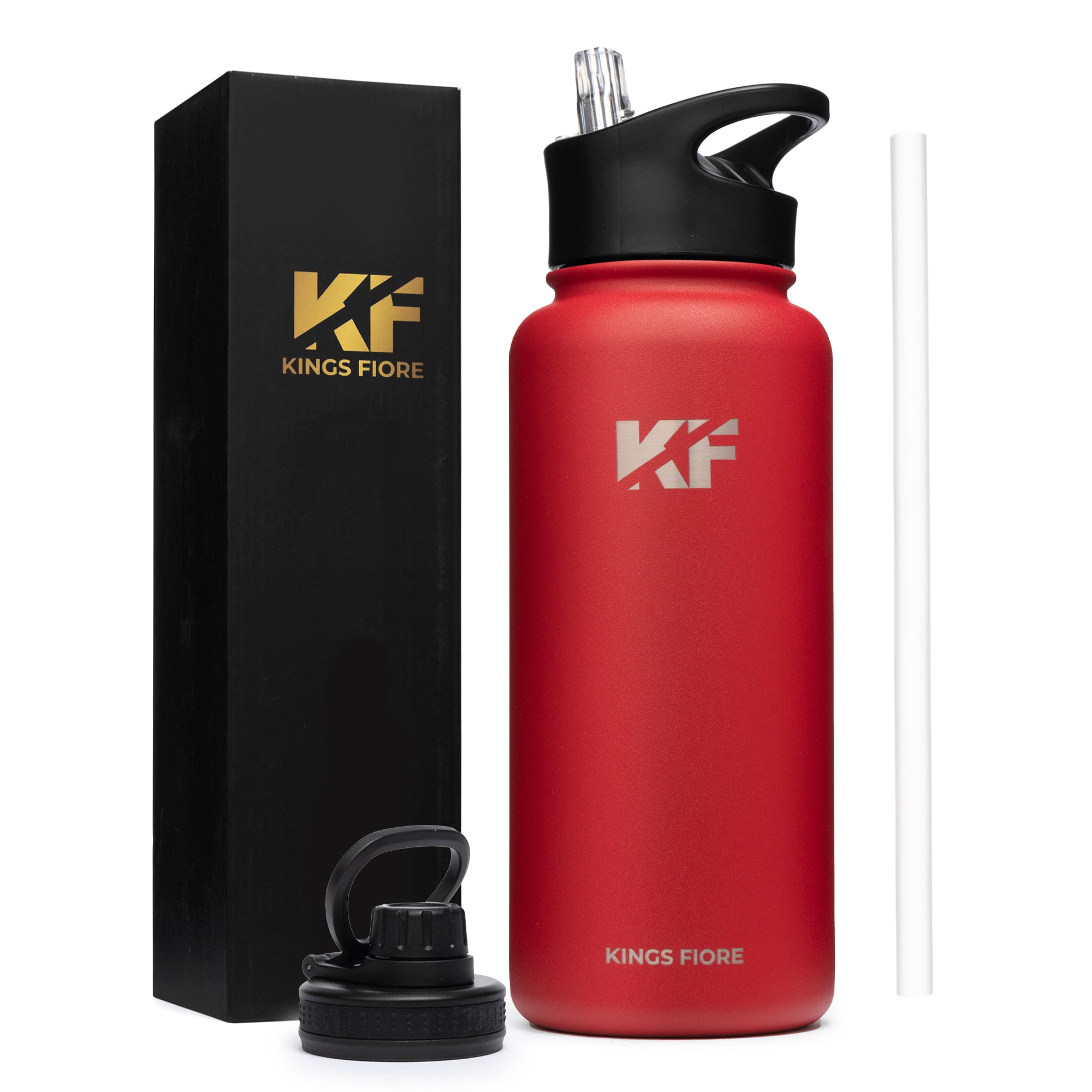 Kings Fiore Stainless Steel Water Bottle (32 oz, Fire Finch Red)