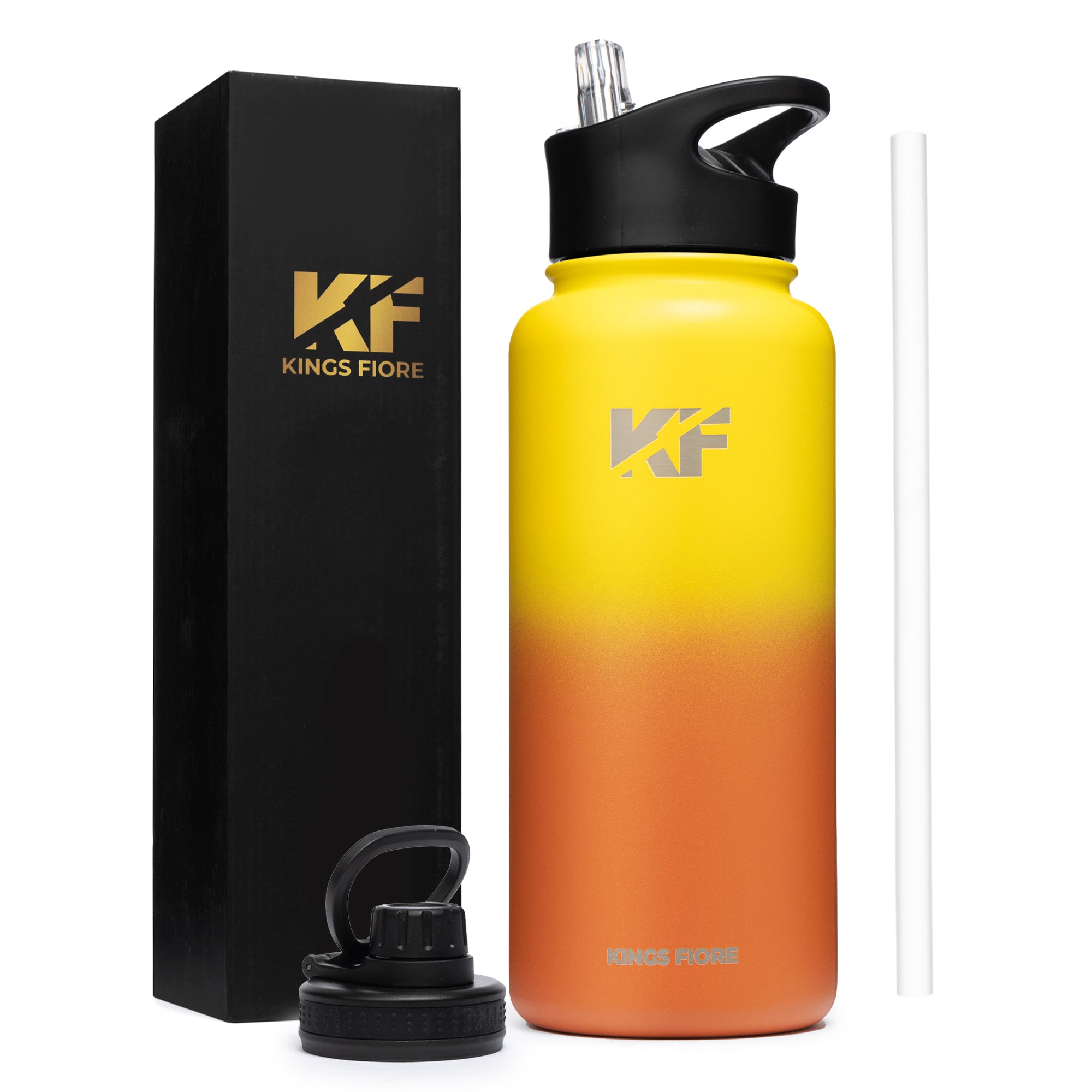 Kings Fiore Stainless Steel Water Bottle (32 oz orange)